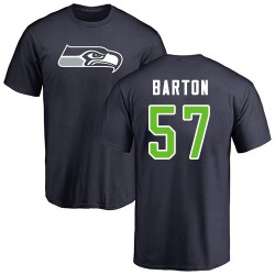 Cody Barton Navy Blue Name & Number Logo - #57 Football Seattle Seahawks T-Shirt