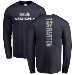 Cody Barton Navy Blue Backer - #57 Football Seattle Seahawks Long Sleeve T-Shirt