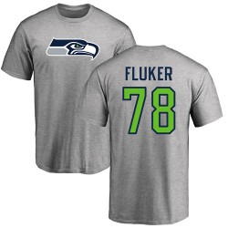 D.J. Fluker Ash Name & Number Logo - #78 Football Seattle Seahawks T-Shirt