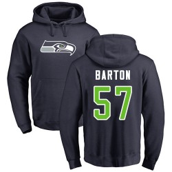 Cody Barton Navy Blue Name & Number Logo - #57 Football Seattle Seahawks Pullover Hoodie