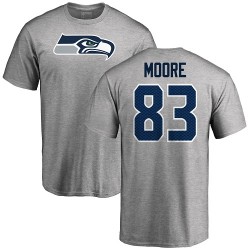 David Moore Ash Name & Number Logo - #83 Football Seattle Seahawks T-Shirt