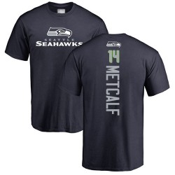 D.K. Metcalf Navy Blue Backer - #14 Football Seattle Seahawks T-Shirt