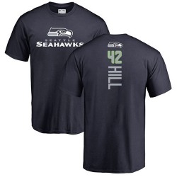 Delano Hill Navy Blue Backer - #42 Football Seattle Seahawks T-Shirt