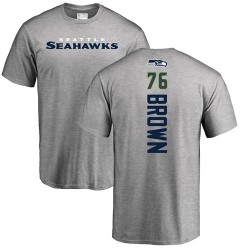 Duane Brown Ash Backer - #76 Football Seattle Seahawks T-Shirt