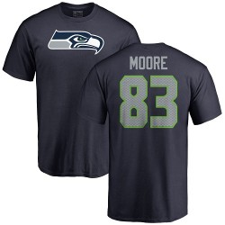 David Moore Navy Blue Name & Number Logo - #83 Football Seattle Seahawks T-Shirt