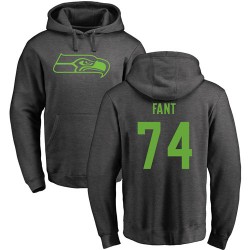 George Fant Ash One Color - #74 Football Seattle Seahawks Pullover Hoodie