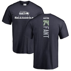 George Fant Navy Blue Backer - #74 Football Seattle Seahawks T-Shirt