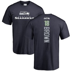 Jaron Brown Navy Blue Backer - #18 Football Seattle Seahawks T-Shirt