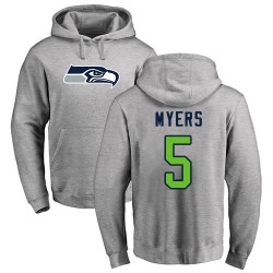 Jason Myers Ash Name & Number Logo - #5 Football Seattle Seahawks Pullover Hoodie