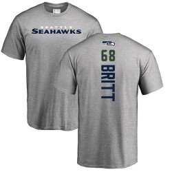 Justin Britt Ash Backer - #68 Football Seattle Seahawks T-Shirt