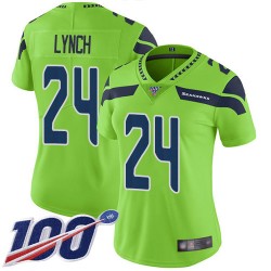 Limited Women's Marshawn Lynch Green Jersey - #24 Football Seattle Seahawks 100th Season Rush Vapor Untouchable