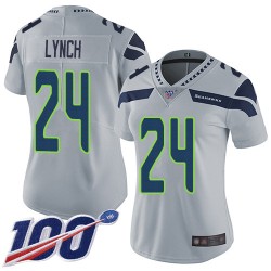 Limited Women's Marshawn Lynch Grey Alternate Jersey - #24 Football Seattle Seahawks 100th Season Vapor Untouchable