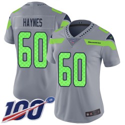 Limited Women's Phil Haynes Silver Jersey - #60 Football Seattle Seahawks 100th Season Inverted Legend