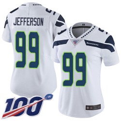 Limited Women's Quinton Jefferson White Road Jersey - #99 Football Seattle Seahawks 100th Season Vapor Untouchable