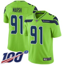 Limited Men's Cassius Marsh Green Jersey - #91 Football Seattle Seahawks 100th Season Rush Vapor Untouchable