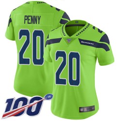 Limited Women's Rashaad Penny Green Jersey - #20 Football Seattle Seahawks 100th Season Rush Vapor Untouchable