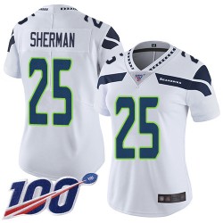 Limited Women's Richard Sherman White Road Jersey - #25 Football Seattle Seahawks 100th Season Vapor Untouchable