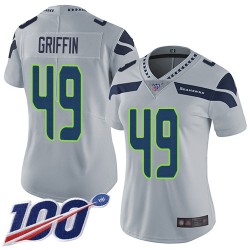 Limited Women's Shaquem Griffin Grey Alternate Jersey - #49 Football Seattle Seahawks 100th Season Vapor Untouchable