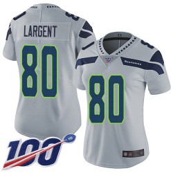Limited Women's Steve Largent Grey Alternate Jersey - #80 Football Seattle Seahawks 100th Season Vapor Untouchable