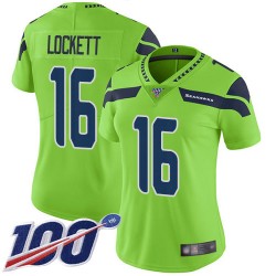 Limited Women's Tyler Lockett Green Jersey - #16 Football Seattle Seahawks 100th Season Rush Vapor Untouchable