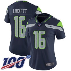 Limited Women's Tyler Lockett Navy Blue Home Jersey - #16 Football Seattle Seahawks 100th Season Vapor Untouchable