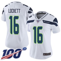Limited Women's Tyler Lockett White Road Jersey - #16 Football Seattle Seahawks 100th Season Vapor Untouchable