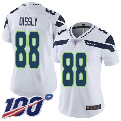 Limited Women's Will Dissly White Road Jersey - #88 Football Seattle Seahawks 100th Season Vapor Untouchable