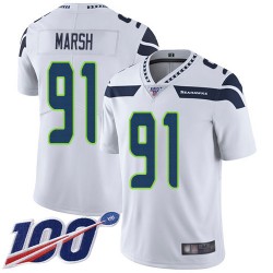 Limited Youth Cassius Marsh White Road Jersey - #91 Football Seattle Seahawks 100th Season Vapor Untouchable