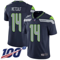Limited Youth D.K. Metcalf Navy Blue Home Jersey - #14 Football Seattle Seahawks 100th Season Vapor Untouchable
