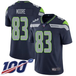 Limited Youth David Moore Navy Blue Home Jersey - #83 Football Seattle Seahawks 100th Season Vapor Untouchable