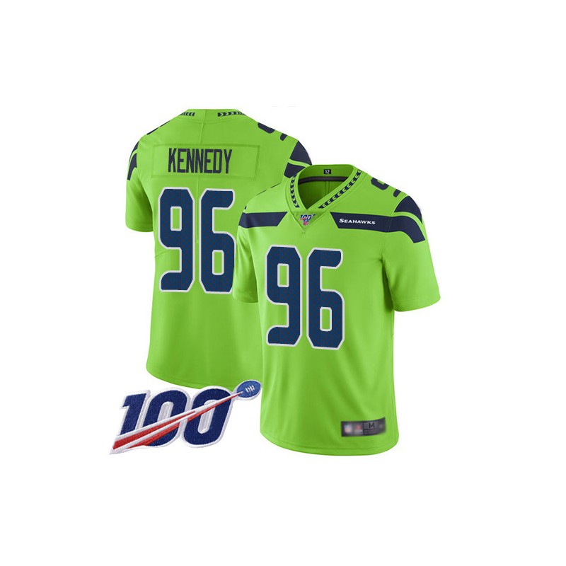 Limited Men's Cortez Kennedy Green Jersey - #96 Football Seattle Seahawks  100th Season Rush Vapor Untouchable Size 40/M