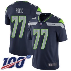 Limited Youth Ethan Pocic Navy Blue Home Jersey - #77 Football Seattle Seahawks 100th Season Vapor Untouchable