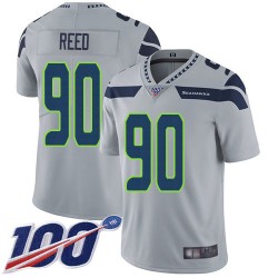 Limited Youth Jarran Reed Grey Alternate Jersey - #90 Football Seattle Seahawks 100th Season Vapor Untouchable