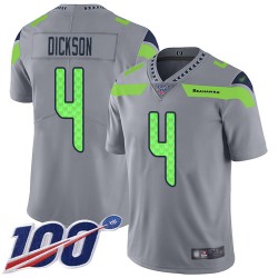 Limited Youth Michael Dickson Silver Jersey - #4 Football Seattle Seahawks 100th Season Inverted Legend