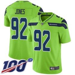Limited Youth Nazair Jones Green Jersey - #92 Football Seattle Seahawks 100th Season Rush Vapor Untouchable