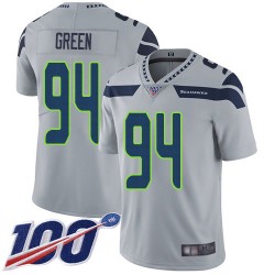 Limited Youth Rasheem Green Grey Alternate Jersey - #94 Football Seattle Seahawks 100th Season Vapor Untouchable