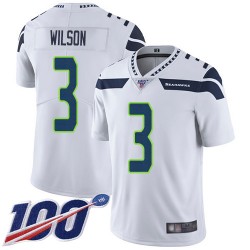 Limited Youth Russell Wilson White Road Jersey - #3 Football Seattle Seahawks 100th Season Vapor Untouchable