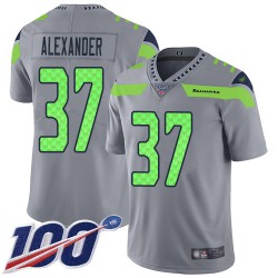 Limited Youth Shaun Alexander Silver Jersey - #37 Football Seattle Seahawks 100th Season Inverted Legend