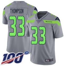 Limited Youth Tedric Thompson Silver Jersey - #33 Football Seattle Seahawks 100th Season Inverted Legend