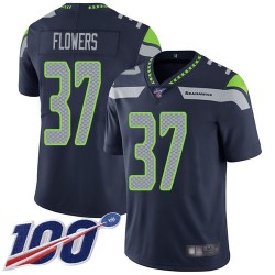 Limited Youth Tre Flowers Navy Blue Home Jersey - #37 Football Seattle Seahawks 100th Season Vapor Untouchable