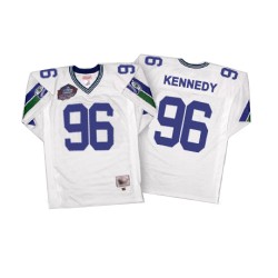 Authentic Men's Cortez Kennedy White Road Jersey - #96 Football Seattle Seahawks Hall of Fame 2012 Throwback