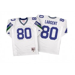 Authentic Men's Steve Largent White Road Jersey - #80 Football Seattle Seahawks Throwback