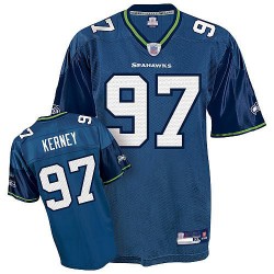 Authentic Men's Patrick Kerney Navy Blue Home Jersey - #97 Football Seattle Seahawks Throwback