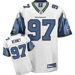 Authentic Men's Patrick Kerney White Road Jersey - #97 Football Seattle Seahawks Throwback