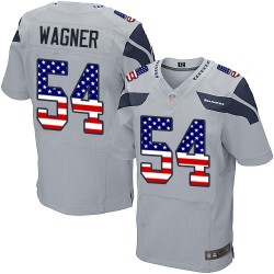 Elite Men's Bobby Wagner Grey Alternate Jersey - #54 Football Seattle Seahawks USA Flag Fashion