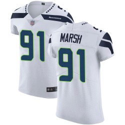 Elite Men's Cassius Marsh White Road Jersey - #91 Football Seattle Seahawks Vapor Untouchable