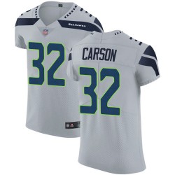 Elite Men's Chris Carson Grey Alternate Jersey - #32 Football Seattle Seahawks