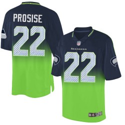 Elite Men's C. J. Prosise Navy/Green Jersey - #22 Football Seattle Seahawks Fadeaway