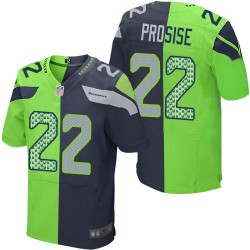 Elite Men's C. J. Prosise Navy/Green Jersey - #22 Football Seattle Seahawks Split Fashion