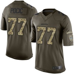 Elite Men's Ethan Pocic Green Jersey - #77 Football Seattle Seahawks Salute to Service